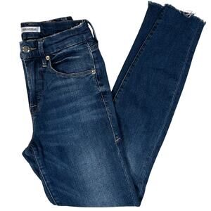 Good American Good Legs Skinny Fit Dark Wash Jean Size 00 24 Style GLRE899T Raw